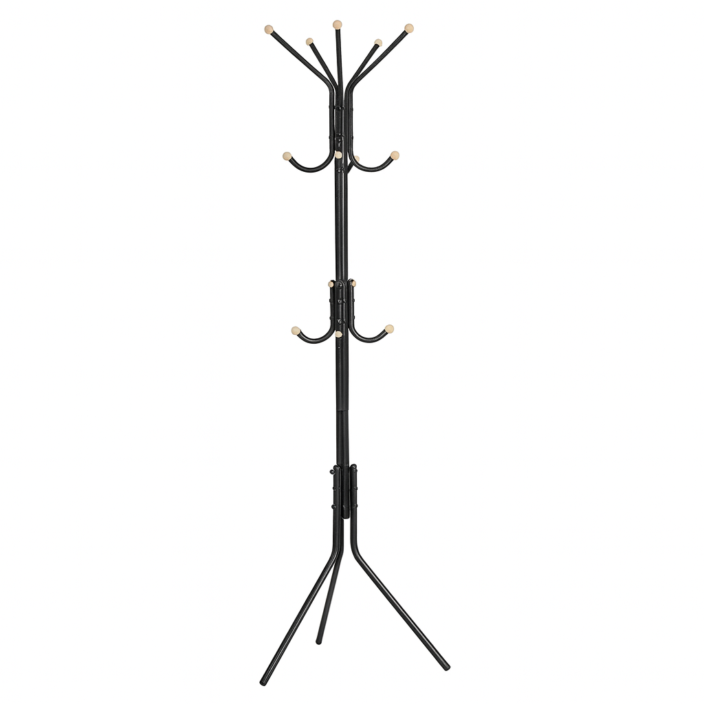 Iron Coat Rack – Freestanding Clothes Stand with Multiple Hooks for Coats, Hats & Bags