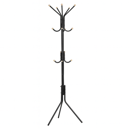 Iron Coat Rack – Freestanding Clothes Stand with Multiple Hooks for Coats, Hats & Bags
