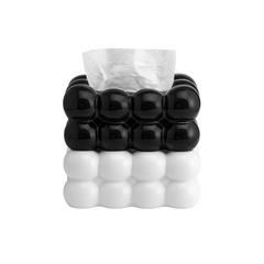 Bubble Tissue Box – Modern Decorative Tissue Holder (Black & White Set)