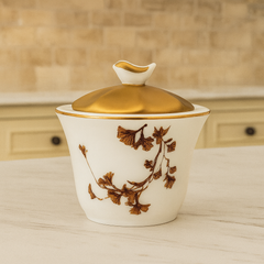 Luxury Flower Sugar Pot – Elegant Ceramic Storage Jar