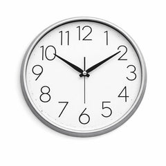 HERITAGE Wall Clock – Squat Big | 15.25 Inch (Silver Plastic Frame)