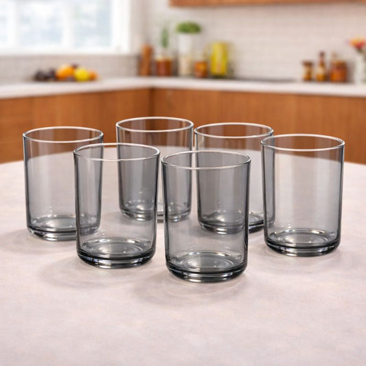 6Pcs Tumbler Set 410ml – Clear Glass Drinking Tumblers