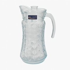 Diamond-Cut Glass Jug 1700 ml with Handle & Spout – Premium Large Water & Juice Pitcher