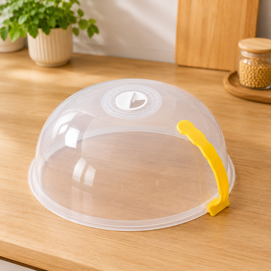 Plastic Microwave Plate Lid – Food Cover & Splatter Guard for Microwave Heating