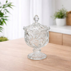 Crystal Cut Glass Storage Jar with Lid - Habitt