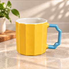 Octagon Mug Yellow | Stylish Ceramic Coffee Cup