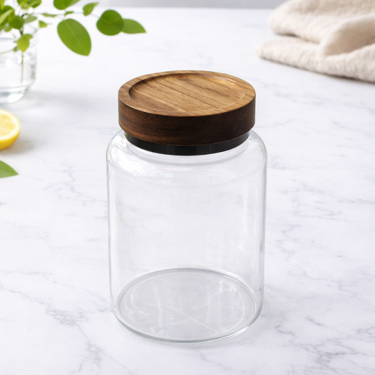 1930ml Glass Storage Jar with Airtight Lid – Large Kitchen Storage Container - Habitt