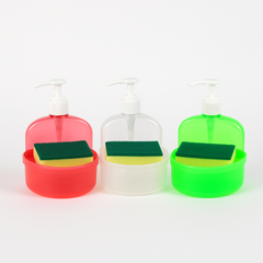 Plastic Soap Dispenser with Sponge Holder for Easy, Mess-Free Dishwashing