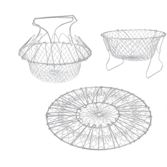Chef Basket – Foldable Stainless Steel Frying & Steaming Strainer