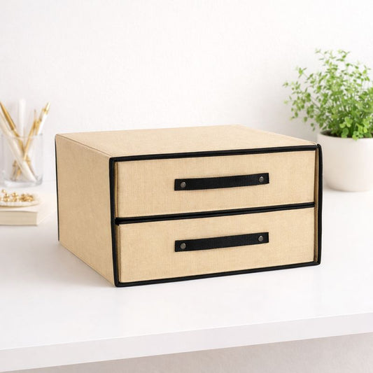Cloth Storage Basket 2 Layers – Stackable Fabric Organizer with Drawers