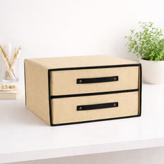 Cloth Storage Basket 2 Layers – Stackable Fabric Organizer with Drawers