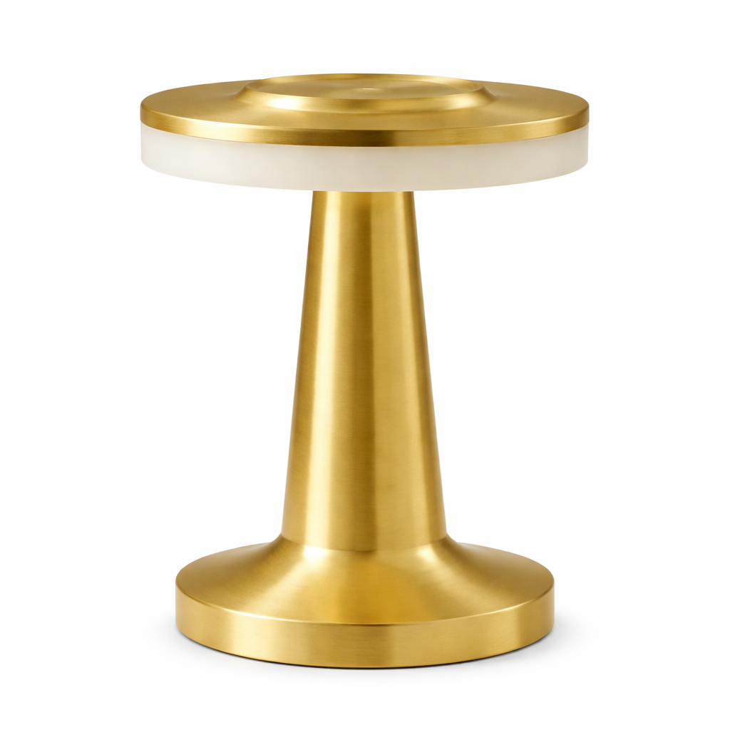 Modern Cordless LED Table Lamp – Gold Rechargeable Touch Night Light for Bedroom & Living Room - Habitt