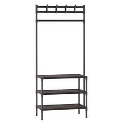 3-Tier Corner Coat Rack – Clothing Organizer with Hanging Rod & Storage Shelves