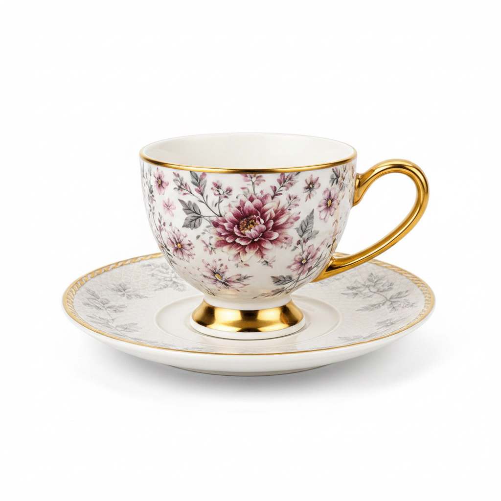12 PCS Heritage Cup & Saucer Set – Elegant Tea & Coffee Serving Collection
