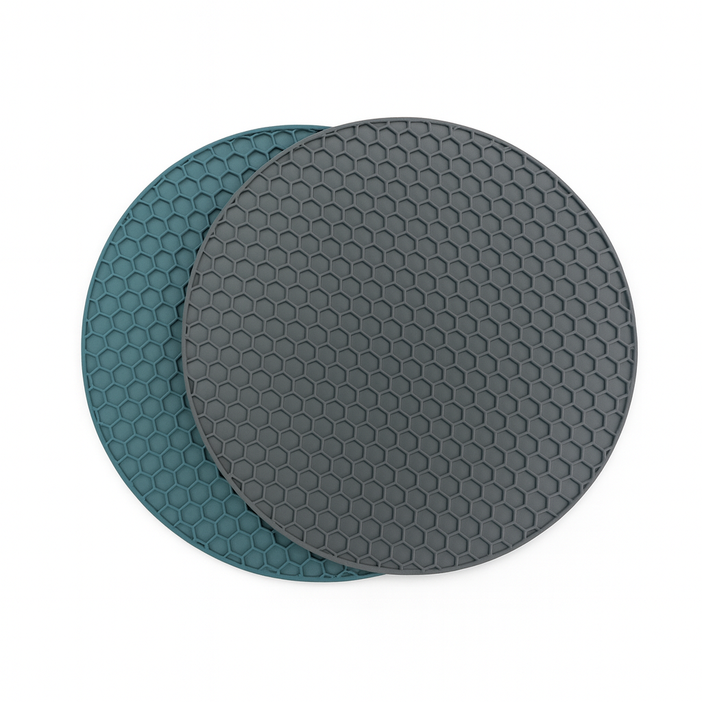 Round Silicone Trivet Pads – Heat-Resistant Non-Slip Mats for Hot Pots, Pans & Dishes (Set of 2)