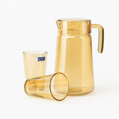 Golden-Tinted 7-Piece Water Set – 1.98 L Jug with 315 ml Glasses (Premium Coloured Glassware)