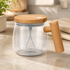 Coffee Beater Glass Mug – 400ml (USB Rechargeable)