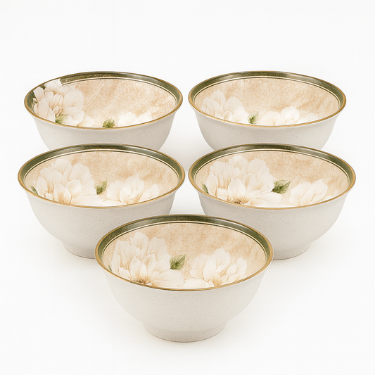 6-Piece Ceramic Bowl Set – Floral Design (JMJ-002 )