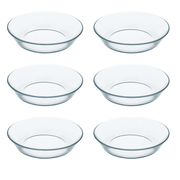 Clear Pressed-Glass 228 mm Soup/Salad Plate Set – 6-Piece Dining Set - Habitt