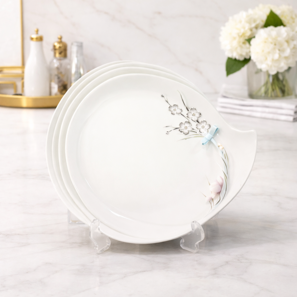 Bird Plate – Elegant Round Serving Plate with Decorative Bird Accent - Habitt