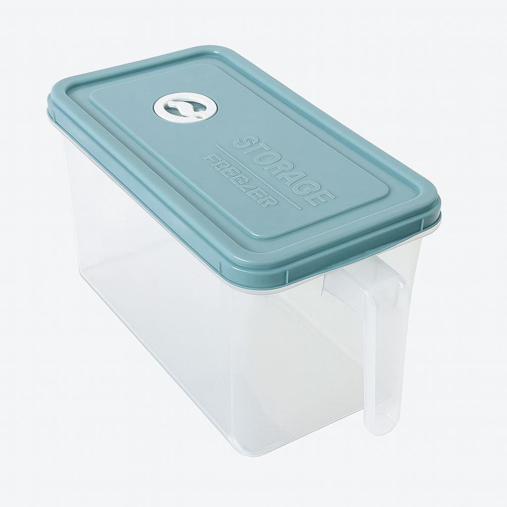 Large Fridge Storage Box with Handle & Cover – Stackable Refrigerator Organizer for Vegetables, Fruits & Pantry Use