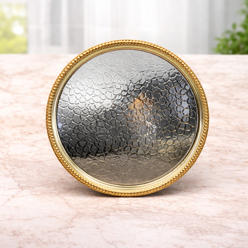 Metal Pallet 23.5x23.5 – Round Textured Decorative Serving Tray - Habitt