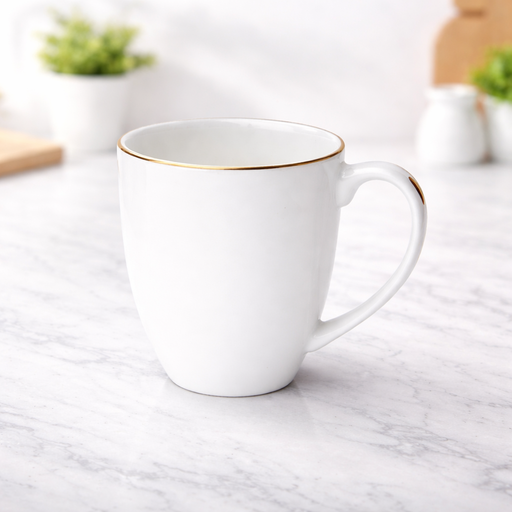 Bone Mug – Classic White with Gold Rim - Habitt