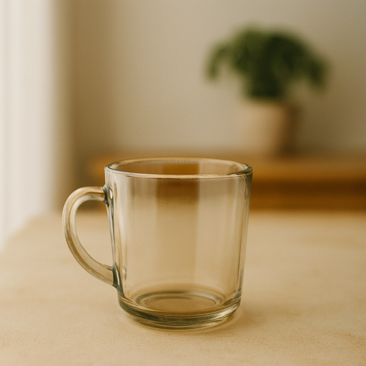 Smoked Glass Mug – Premium 240 ml Deli Glassware (Set of 6)