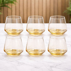 6Pcs Tumbler Set 410ml – Clear Glass Drinking Tumblers