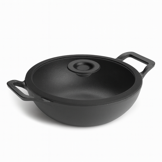 Prestige Cast Iron Deep Karahi with Glass Lid 20 cm