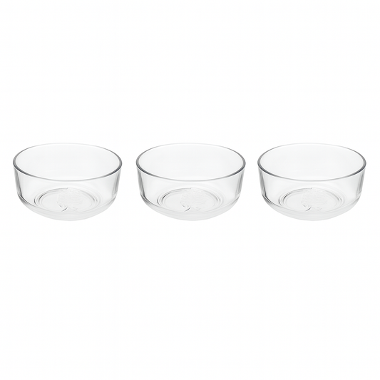 3-Piece Clear Glass Bowl Set – 640 ml Multi-Purpose Kitchen & Serving Bowls