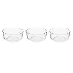 3-Piece Clear Glass Bowl Set – 640 ml Multi-Purpose Kitchen & Serving Bowls