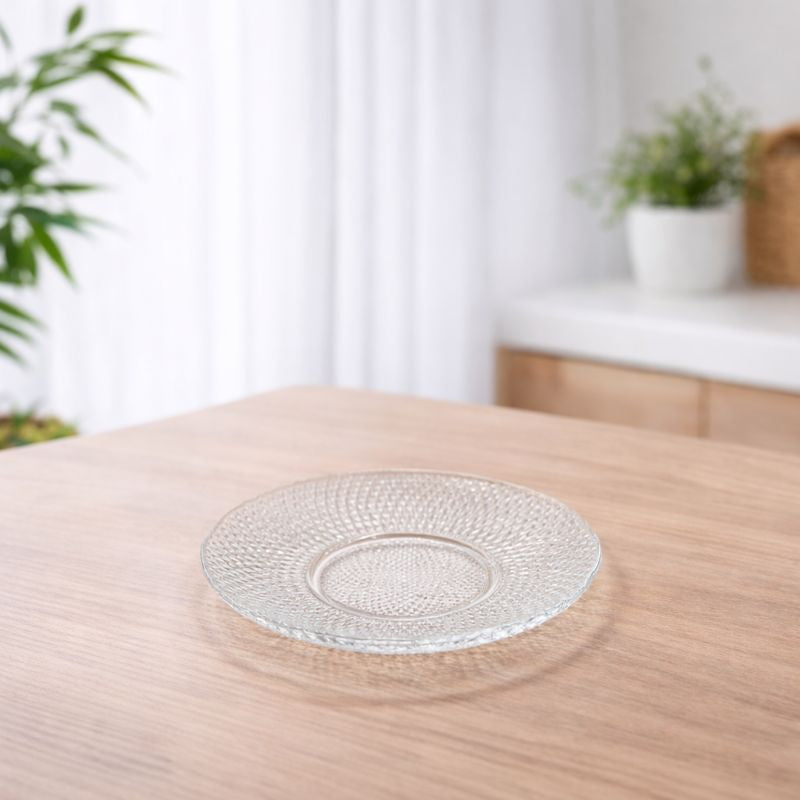 Textured Glass Dinner Plate Set (6 Pieces) - Habitt
