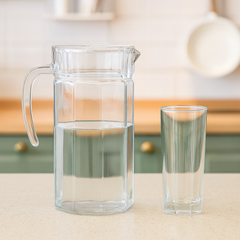 Premium Deli Glassware Water Set – 7 Piece Set (1.25 L Jug + 320 mL Glasses)
