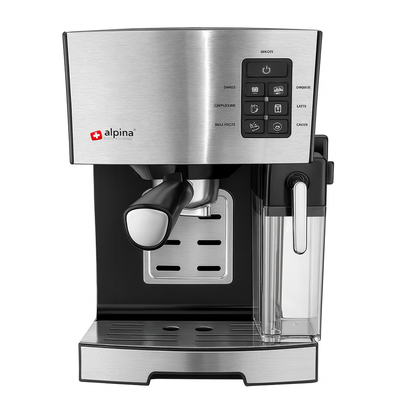 Alpina SF-2812 Espresso Coffee Machine – 15-Bar Italian Pump, 1470W, Built-In Milk Frother & 700ml Milk Tank - Habitt