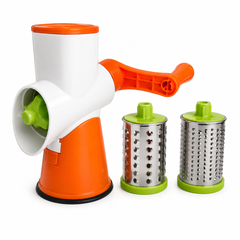 Manual Drum Grater & Vegetable Slicer – Rotary Kitchen Cutter for Vegetables, Cheese & Food Preparation