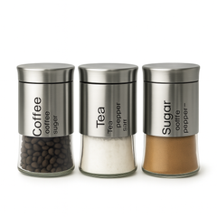 Silver Glass Storage Jar Set – 3 Pieces small