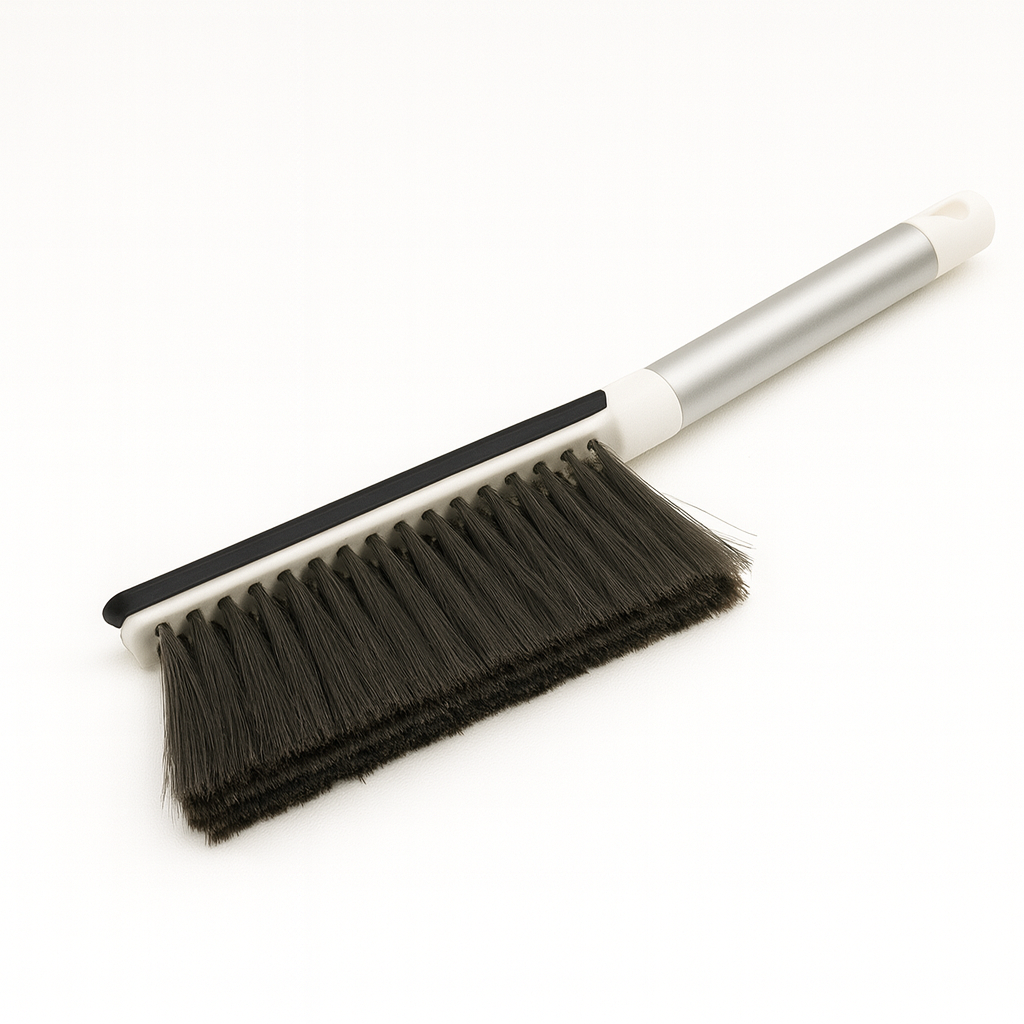 Aluminum Brush with Built-In Wiper for Dual-Action Dusting &amp; Floor Cleaning