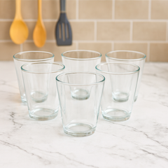 Classic Clear Tumbler Glass Set 275 ml – Everyday Heavy-Base Drinkware (6 Pcs)