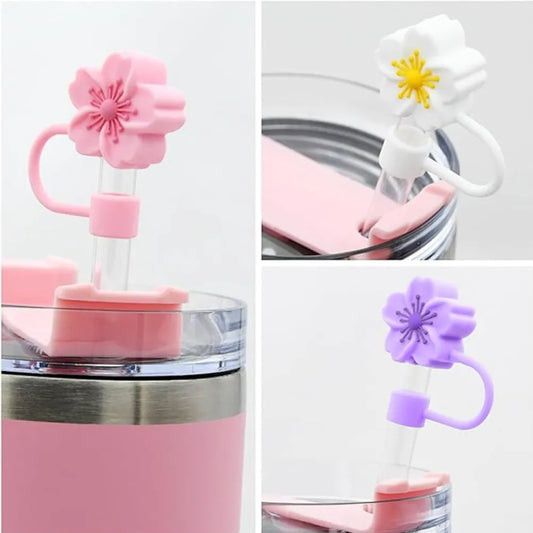 Assorted Silicone Flower Straw Stoppers – Waterproof & Dustproof Cap –