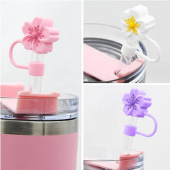 Assorted Silicone Flower Straw Stoppers – Waterproof & Dustproof Cap –
