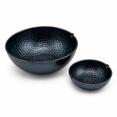 7 Pcs Fruit Bowl Set – Textured Serving Set in Iridescent, Black, Green, Grey, Pink, Amber, Brown, Red, Golden & Clear