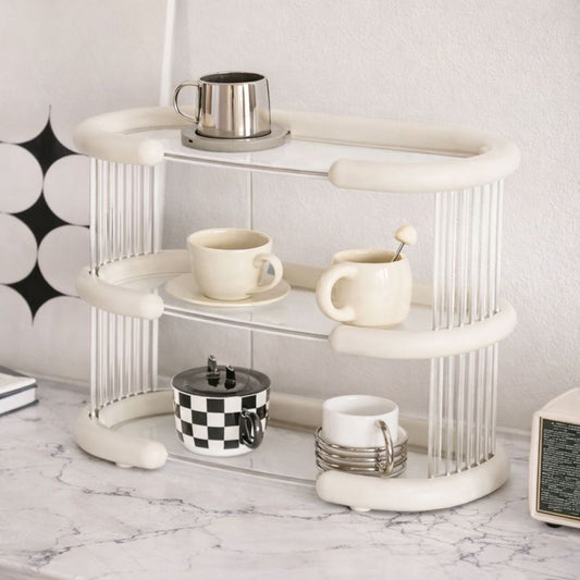 3 Tier Acrylic Multipurpose Storage Rack – Clear Countertop Organizer Shelf