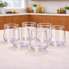 6Pcs Tumbler Set 420ml – Clear Glass Drinking Tumblers