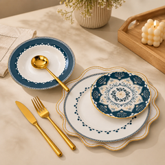 18 PCS Designer Plate Set – Elegant Dinnerware Collection for Table Setting