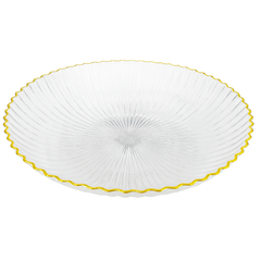 Acrylic Fruit Bowl with Golden Edge – Elegant Serving Bowl (Small, Large)