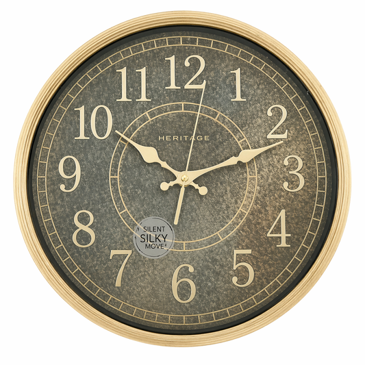 HERITAGE Wall Clock Momentum 15" – Vintage Antique Finish - Habitt
