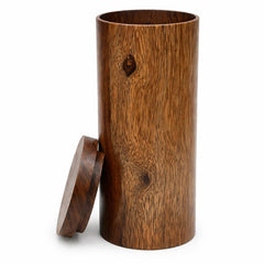 Large Handcrafted Wooden Storage Jar – 6 Inch Depth, 2 Inch Diameter | Natural Wood Container