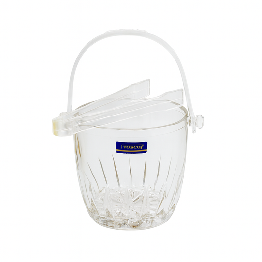 620 ml Crystal-Style Ice Bucket with Handle & Tong – Premium Clear Ice Holder for Home, Parties & Bar Use (1 Pc)