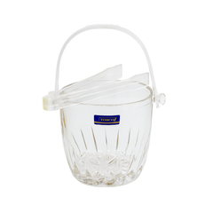620 ml Crystal-Style Ice Bucket with Handle & Tong – Premium Clear Ice Holder for Home, Parties & Bar Use (1 Pc)